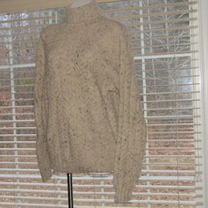 Vintage GLENEDEN Turtleneck Woven Sweater Made in England Size M